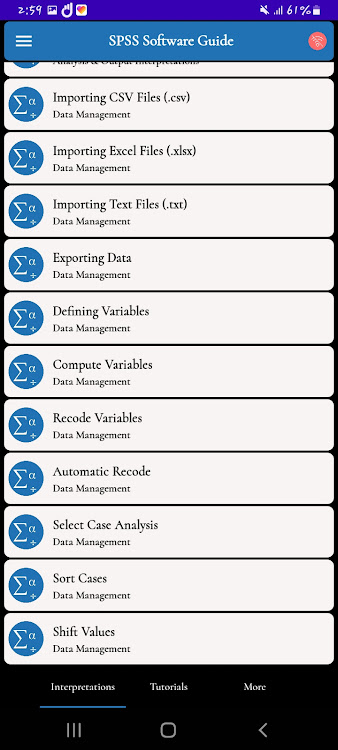SPSS Software Guide - 4.1.1 - (Android)