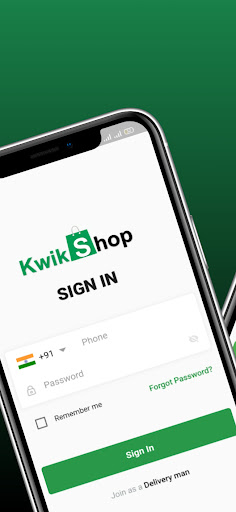 Android application kwikshop Driver screenshort