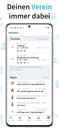 Android application Vereinsplaner: App für Vereine screenshort