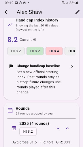 Golf Handicap Calculator