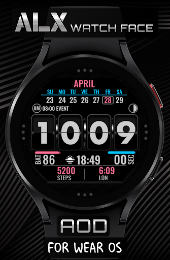 ALX02 Flip Digital Watch Face