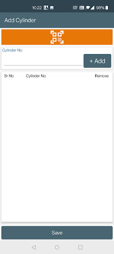 Cylinder Management APP Screen 2