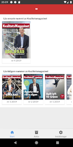 Android application Kvalitetsmagasinet screenshort