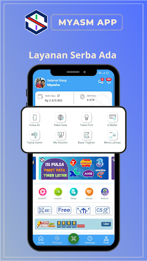 Android application MyASM - PPOB & Sosmed screenshort