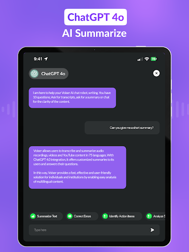 Screenshot of AI Transcriber: Speech to Text