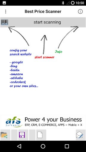Android application find the lowest price screenshort