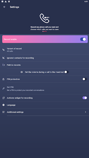 Voice and audio recorder QRec Screen 2