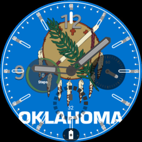 Android application Oklahoma Flag Watchface screenshort
