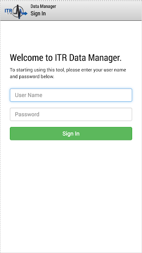 Android application ITR DataManager screenshort