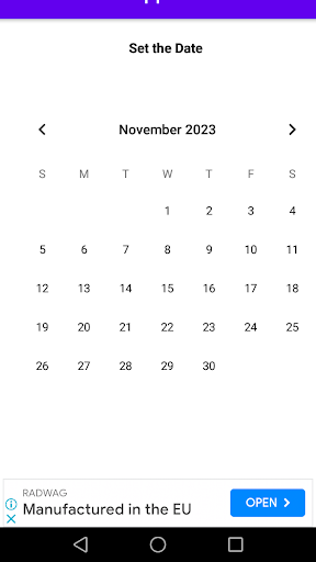 Calendar View Screen 3