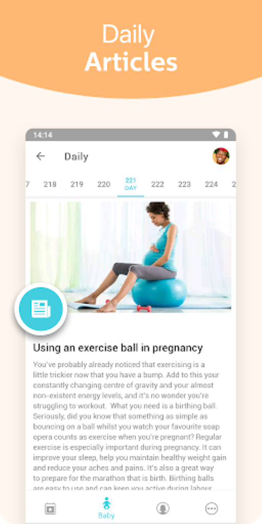 Android application Pregnancy + | Tracker app screenshort