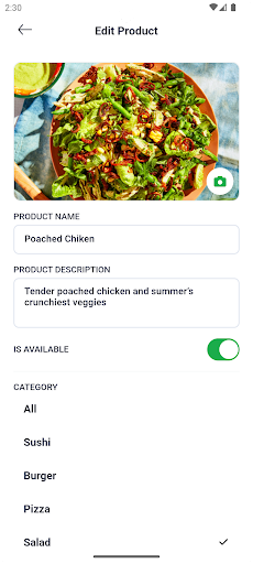 One Food Business Screen 3