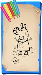 ペッパ豚の着色アプリ。