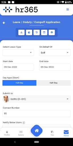 Android application hr365 screenshort