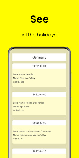 Holiday App Screen 2