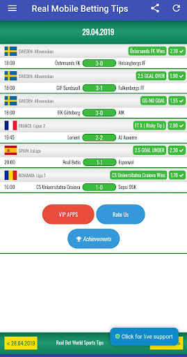 Real Bet VIP World Sports Tips Screen 3