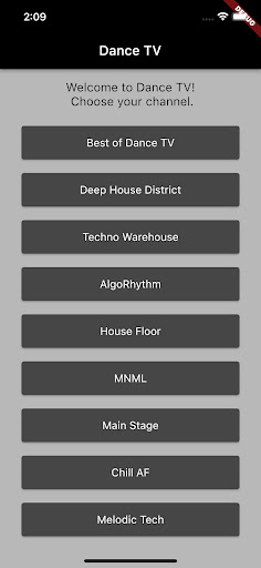 Android application DanceTV screenshort