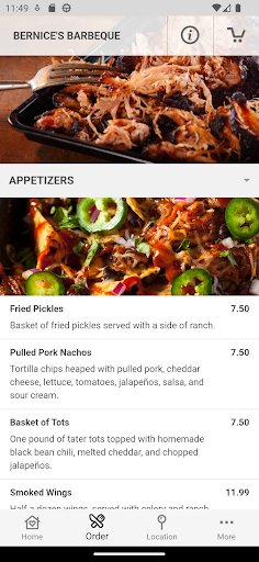 Android application Bernice's BBQ screenshort