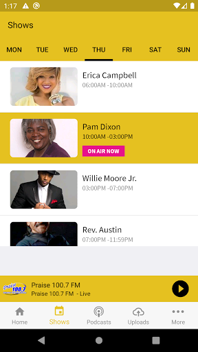 Praise 100.7 FM - WEAM Screen 3