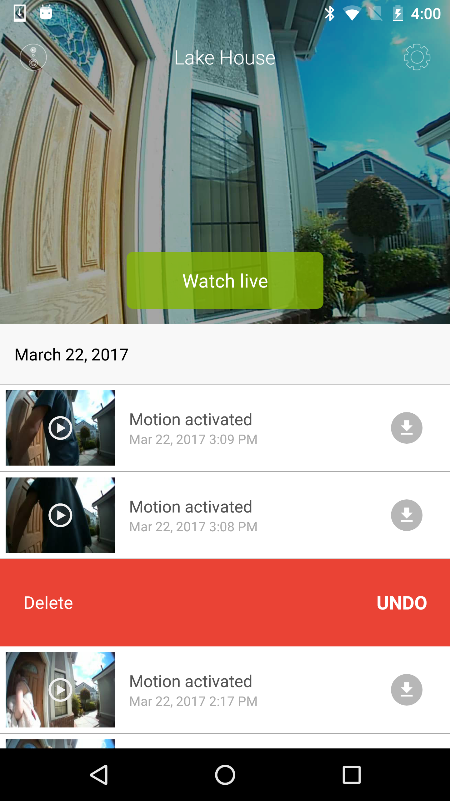 Android application SkyBell HD screenshort
