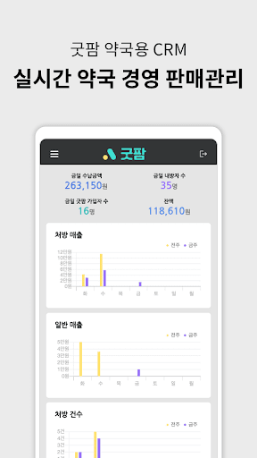 Android application 굿팜 CRM screenshort
