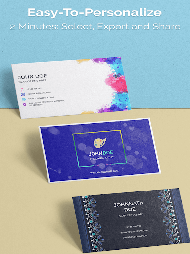 Screenshot of Business Card Maker, Templates
