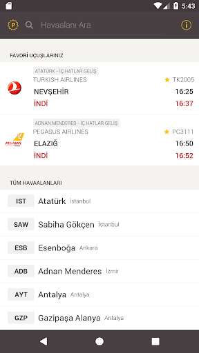Android application Havaalanı screenshort
