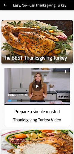 Android application Thanksgiving turkey recipe screenshort