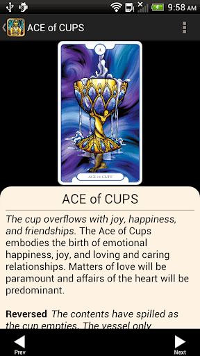 Screenshot of Revelations Tarot