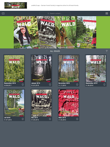 Android application proWALD screenshort