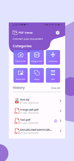 Android application PDF Verse - PDF Converter screenshort