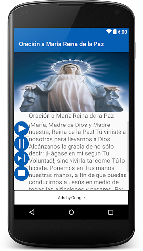 Android application Oración María Reina de la Paz screenshort