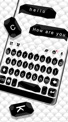 Black White SMS Keyboard Theme Screen 2