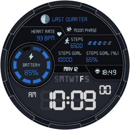DS D008 - Digital watch face screenshot 4
