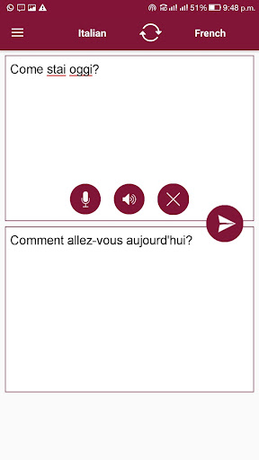 Android application French - Italian Translator screenshort