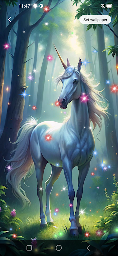 Unicorn Live Wallpaper Glitter screenshot 18