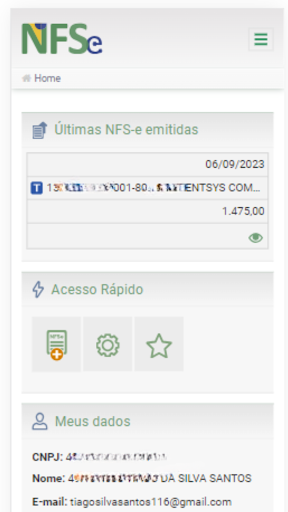 Android application Nota Fiscal Serviço MEI NFS-e screenshort