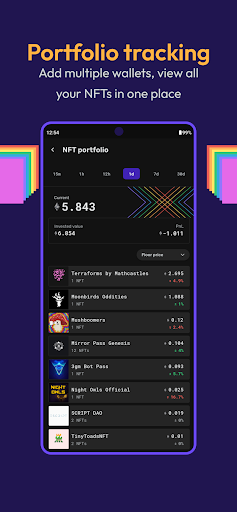 RoverX: NFT Portfolio Tracker Screen 3