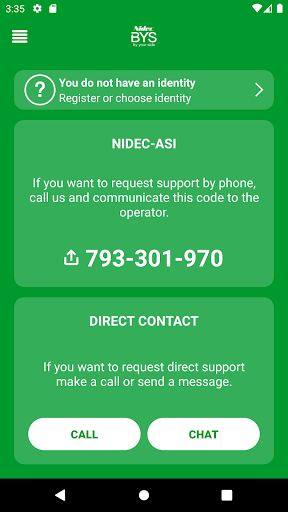 Android application NIDEC BYS (BY YOUR SIDE) screenshort