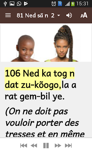 Android application Proverbes en mooré vol. 3 screenshort