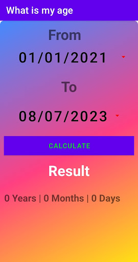 Android application Age Calculator screenshort