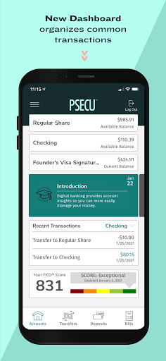 PSECU Mobile Screen 2