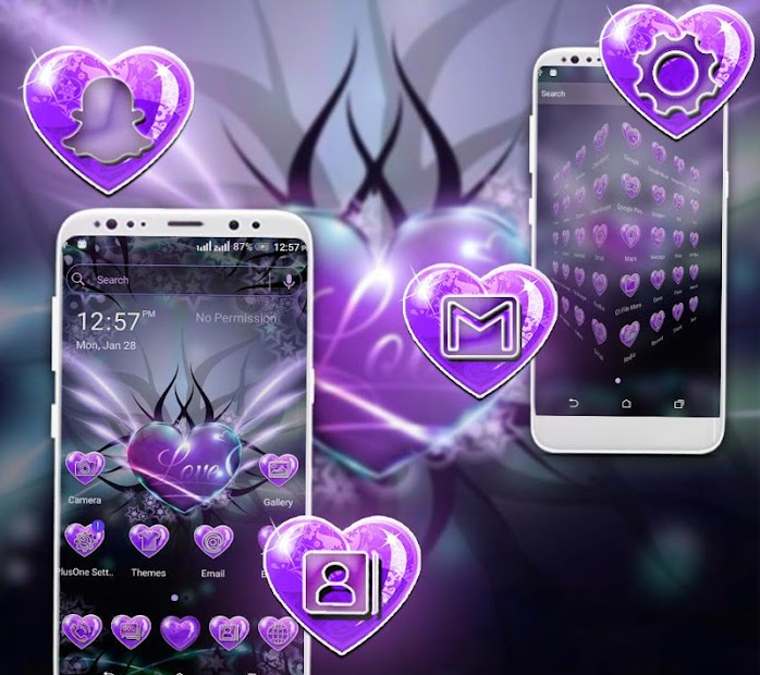 Screenshot 2 Purple Heart Launcher Theme android