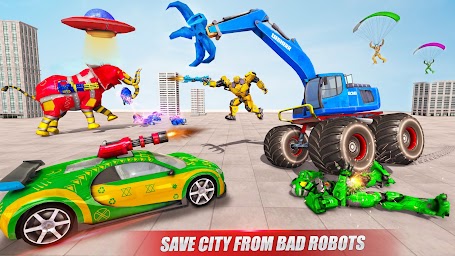 Excavator Robot Car Game: Dino