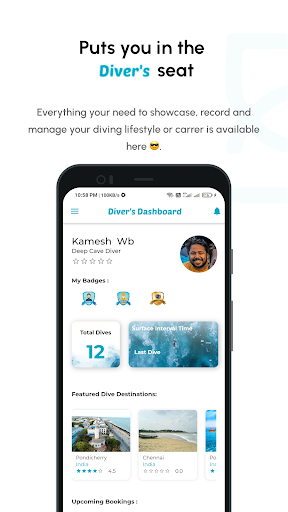 Android application Divers Dashboard screenshort