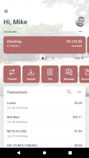 Android application New Market Bank Anywhere screenshort