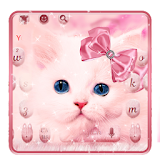 Pink Fluffy Cat Keyboard Theme icon