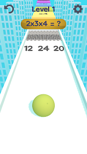 Math Run Ball 3D-sky 2048 race