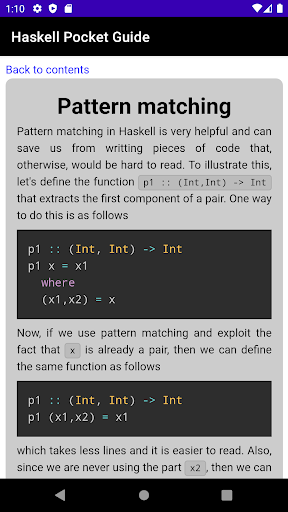 Haskell Pocket Guide Screen 2