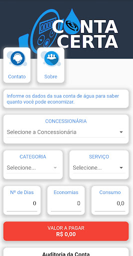 Android application Conta Certa: Fatura de Água screenshort